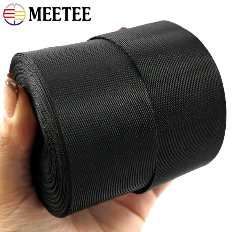 Nastro in nylon nero da 5M, 10-100mm, per cucito, cinghie, tracolle, borse a tracolla, collari per cani, nastro di bordatura, accessori