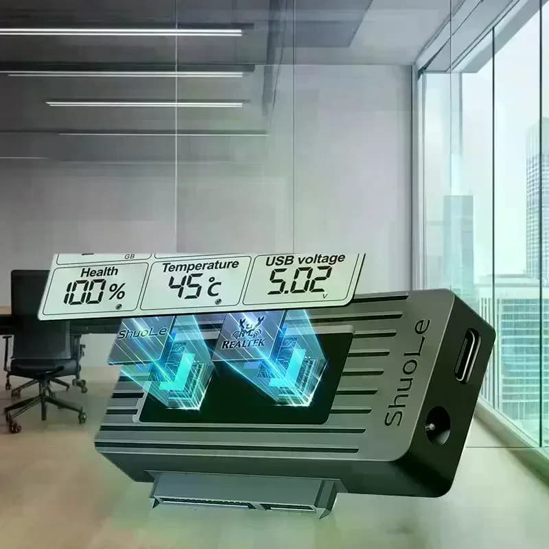 Adattatore USB 3.2 3.0 a SATA ad alte prestazioni per HDD SSD esterno con display digitale