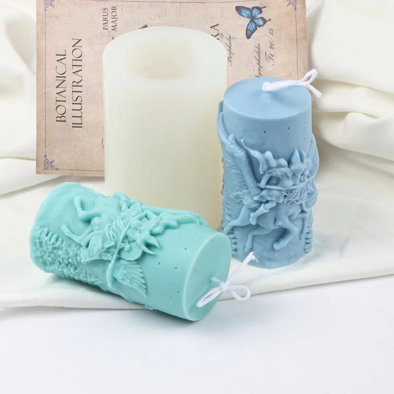Stampo in silicone 3D per candele a forma di Regina Vergine Maria, stampi in resina per fusione a forma di Dea che estrae spade, stampo cilindrico 3D in rilievo per santi, decorazioni per la casa