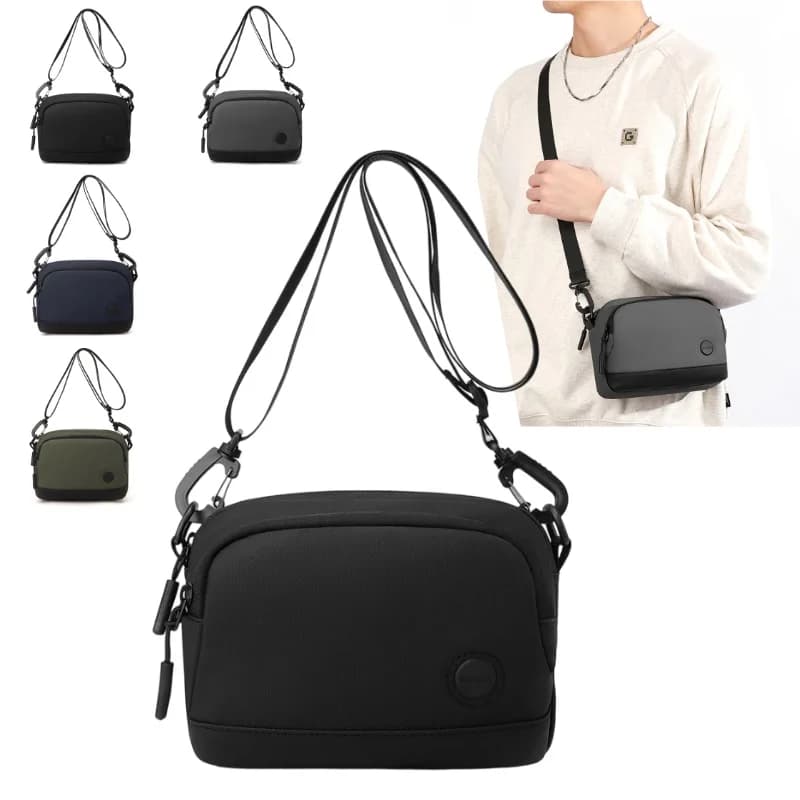 Waterproof Nylon Shoulder Bag for Men, Multi-Take, Small Messenger Bag, Telephone and Wallet Bag, for Travel and Pendolarism