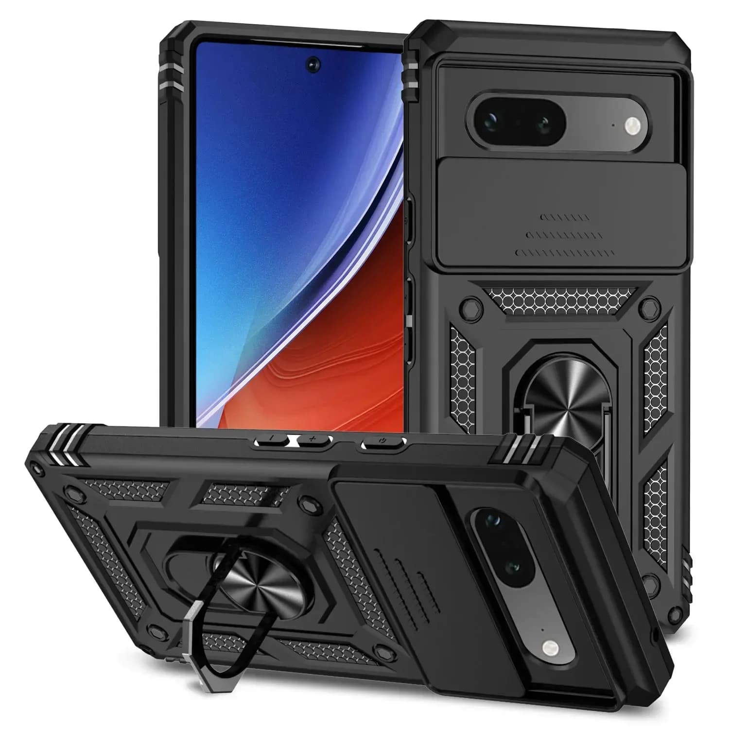 For Google Pixel 10 Pro 9 Pro XL Case Ring Stand Sliding Cover Camera Protection Case For Pixel 7 8A Funda Pixel 8 Pro 7A Cover