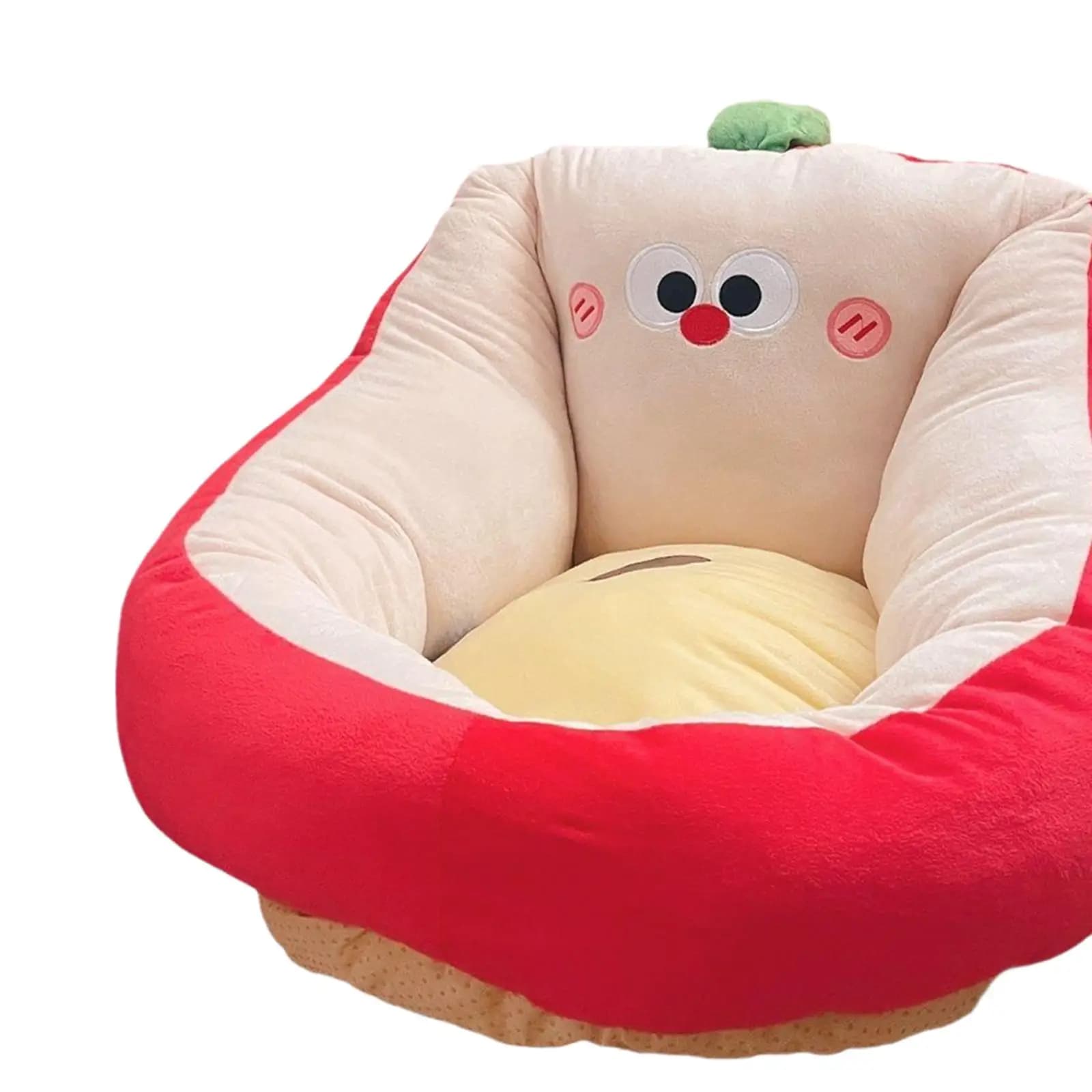 Comoda Poltrona a Forma di Cartone Animato, Cuscino in Velluto Peluche Kawaii, Seduta Morbida da Terra per Angolo Lettura, Ufficio, Casa