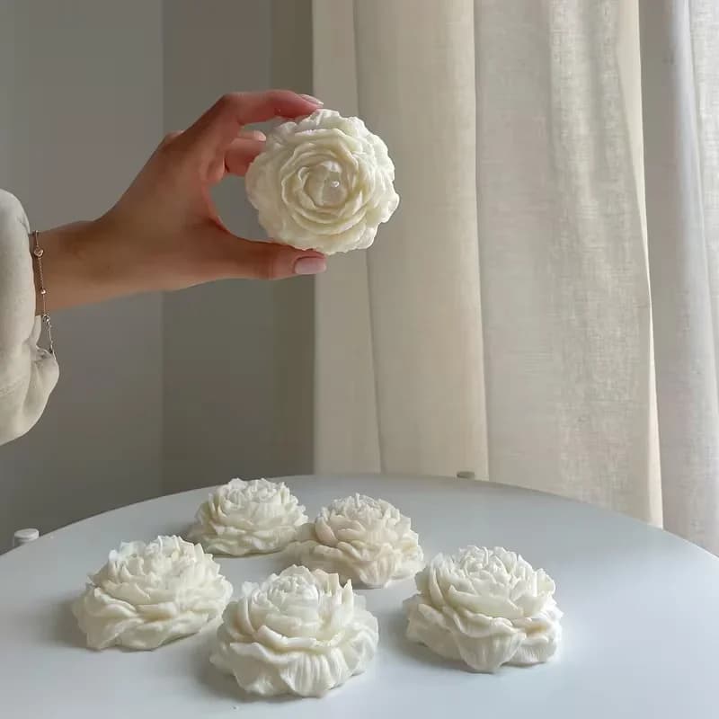 Nuovi Stampi in Silicone 3D a Forma di Rosa e Peonia per Candele, Stampi Fai-da-Te per Candele, Gesso, Resina, Sapone, Cioccolato, Regalo per San Valentino
