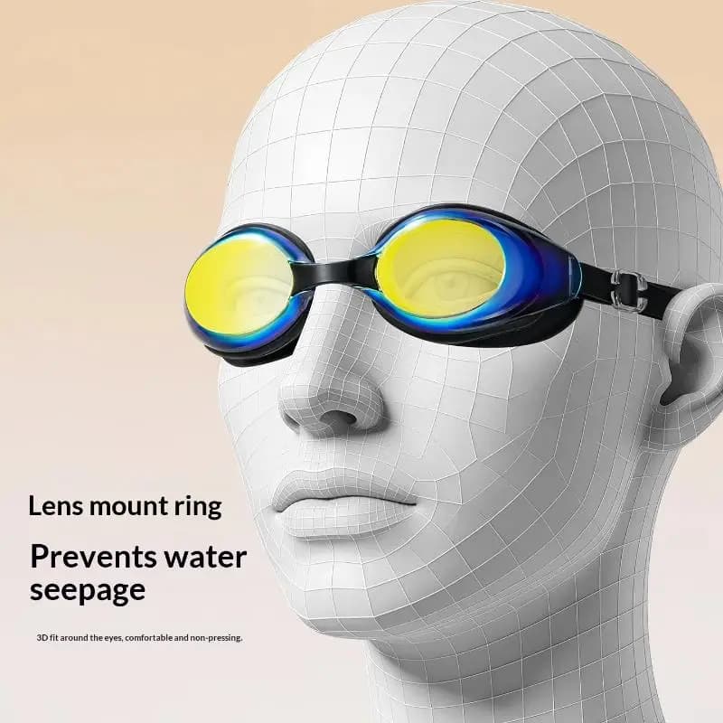 Electroplated Racing Swim Goggles For Adult Anti Fog UV Waterproof Professional Swimming Glasses With Matching Earplugs