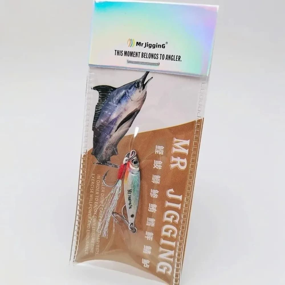 Esca in Metallo Micro Size con Design 3D, Mini Jig in Metallo, Cucchiaino in Metallo, Materiale Metallico, Peso 1.5g, Micro Esche con Paillettes per la Pesca