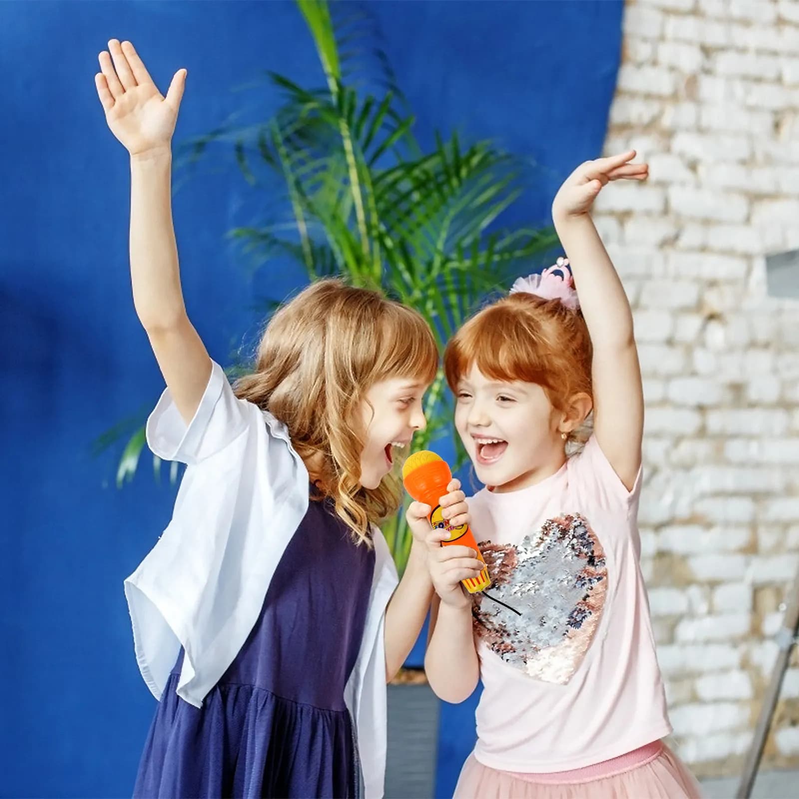 5 microfoni per bambini con eco, creativi ed educativi, regali per bambini, leggeri, sicuri, divertenti, amplificatori di suono, colore casuale