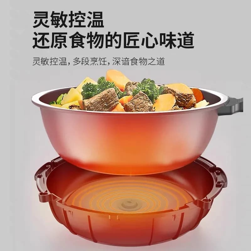 220V Intelligent Automatic Multifunctional Cooking Machine Household Electric Frying Pan Stir-fry Pan Kitchen Appliance AK