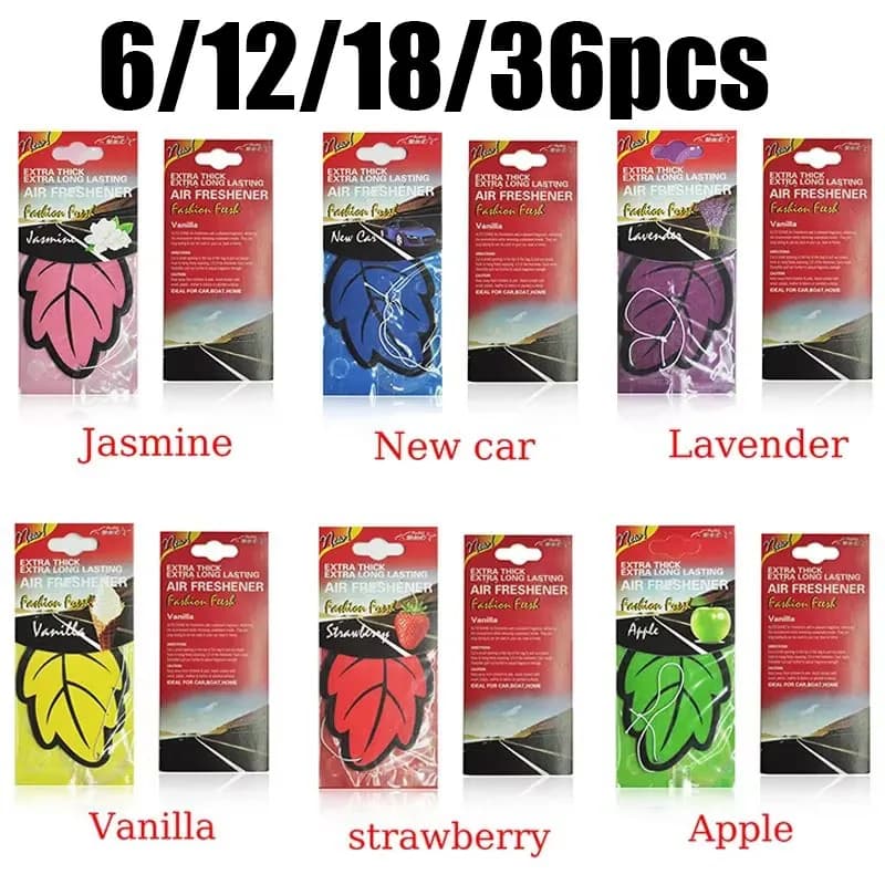 6/12/24/36 pieces of deodorants for car shaped leaf, long-lasting natural perfume, fragrant paper decorations for interior car, to hang.