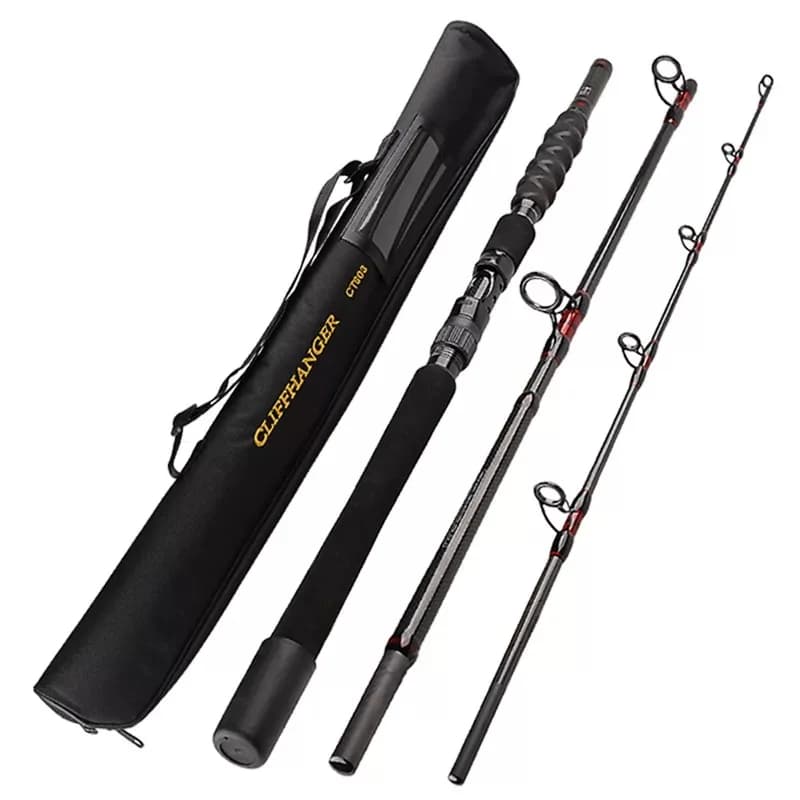 1.8m 2.1m 2.4m Barca di qualità Acqua salata 40T Canna da pesca in carbonio 30-50Lb 3 Pce Surf Spinning Rod Lure 80-250g Pole da viaggio Borsa gratuita
