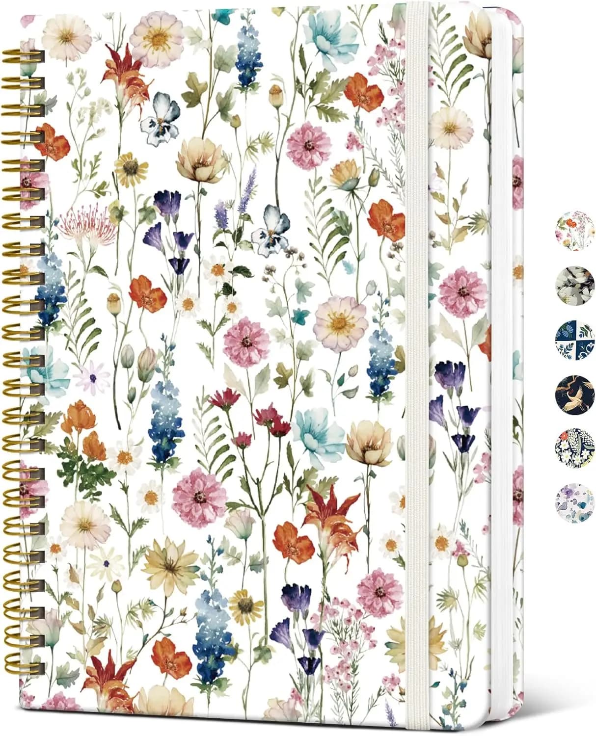 Spiral for Women, Rigid Cover with Rows, 140 Pages with Floral Design
