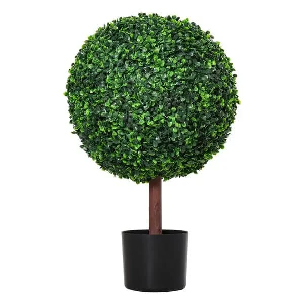 Palla di Bosso Artificiale da 23,5' (7,11 m), Pianta Decorativa Finta, Vaso da Vivaio Incluso per la Casa