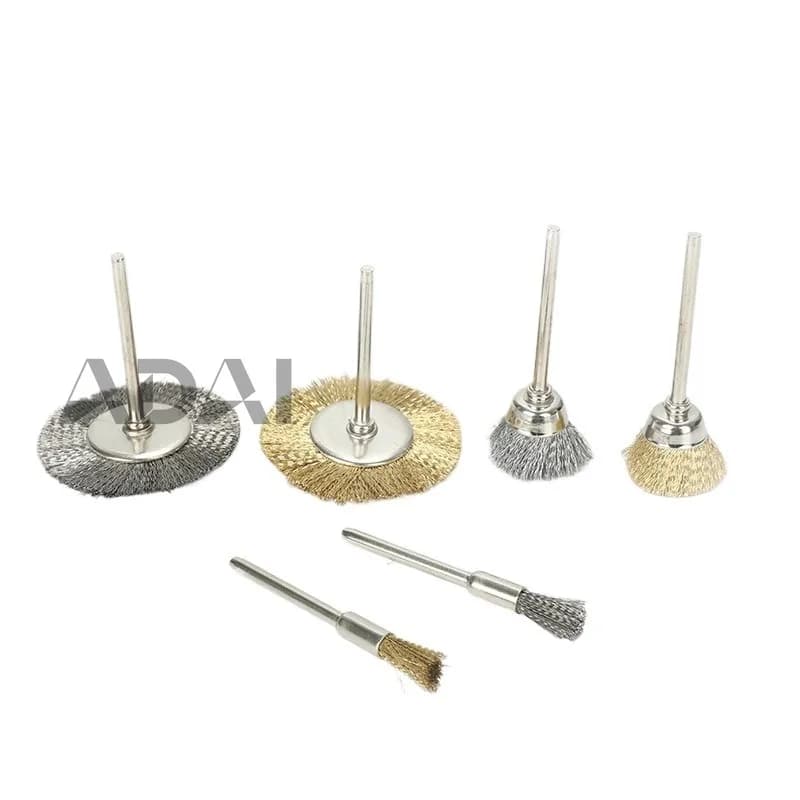 Set of 32 copper wire brushes, steel wire wheels with handles, rust removal tools, metal polishing and cleaning