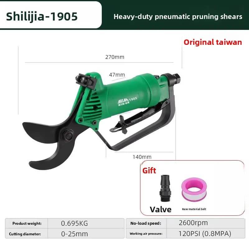 Pneumatic Scissors for Powering Taiwan Fruit Trees, Powerful Air Supplies for Heavy Coppers, Gardening Tools and Landscapes