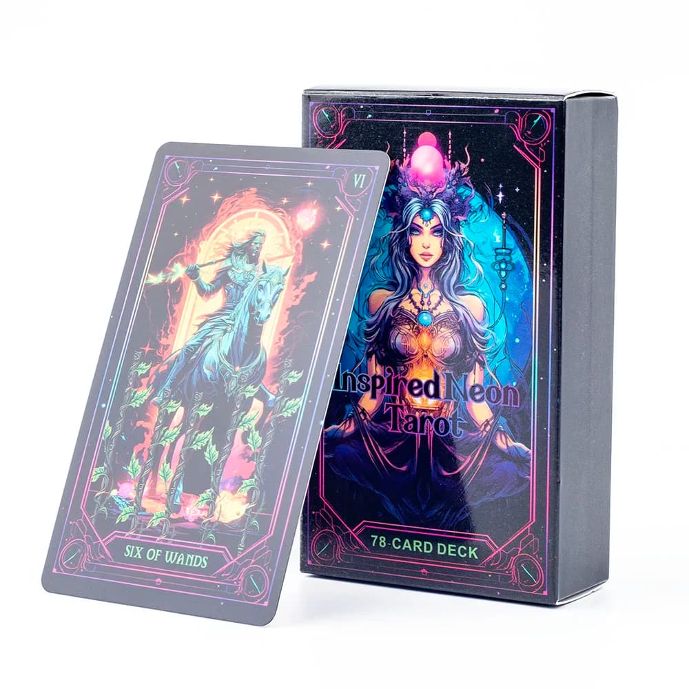 Tarocchi al neon ispirati 10,3 * 6 cm Visioni inglesi Divinazione Edition Mazzo Giochi da tavolo 78 carte