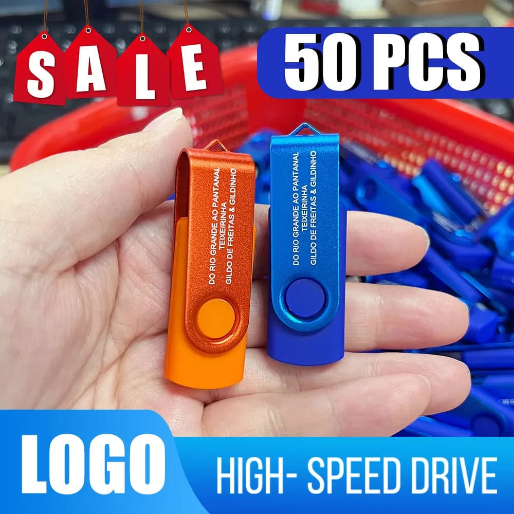 50 Pezzi/Lotto Chiavetta USB Colorata 1GB 4GB 8GB 16GB 32GB 64GB Pendrive Memoria USB Regalo Personalizzazione LOGO Gratuita