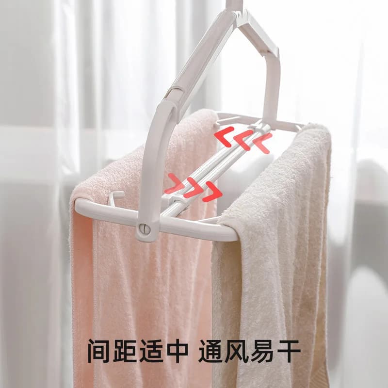 Appendiabiti pieghevole estensibile Appendiabiti retrattile in plastica per uso domestico Asciugamano da bagno Appendiabiti antivento per asciugare