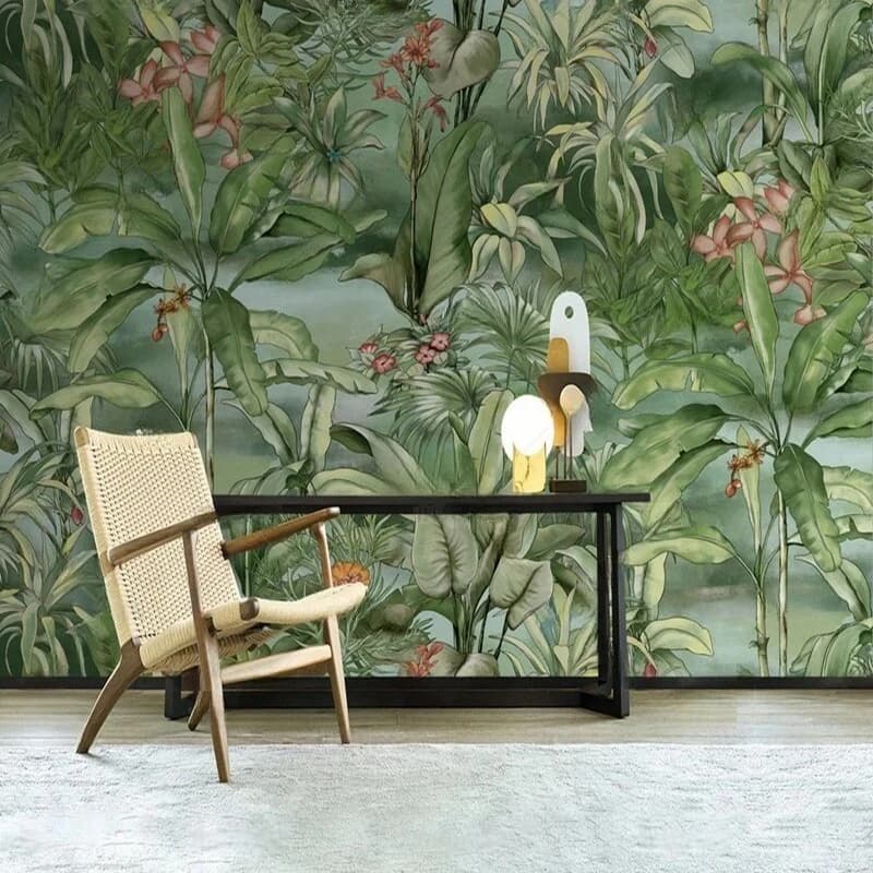 Wall wall custom with forest mountain landscape for wallpaper TV, large wallpaper inspired by nature, home interior decoration