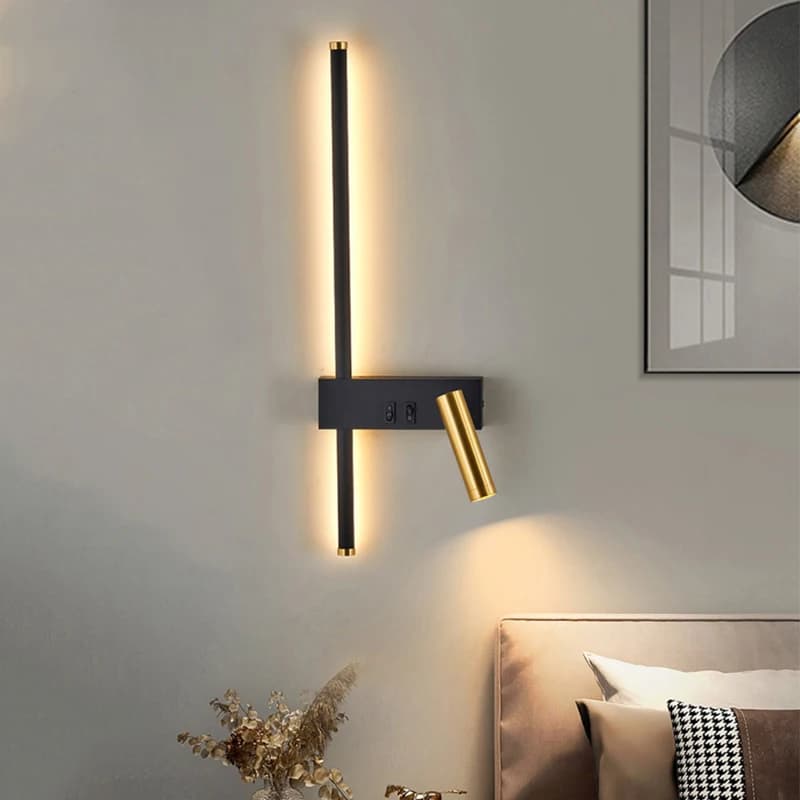 New Reading With Switch Minimalist Wall Lamps Bedroom Lights Bedside Lights Nordic 2023 Main Bedroom Line Wall Lamps Bottom