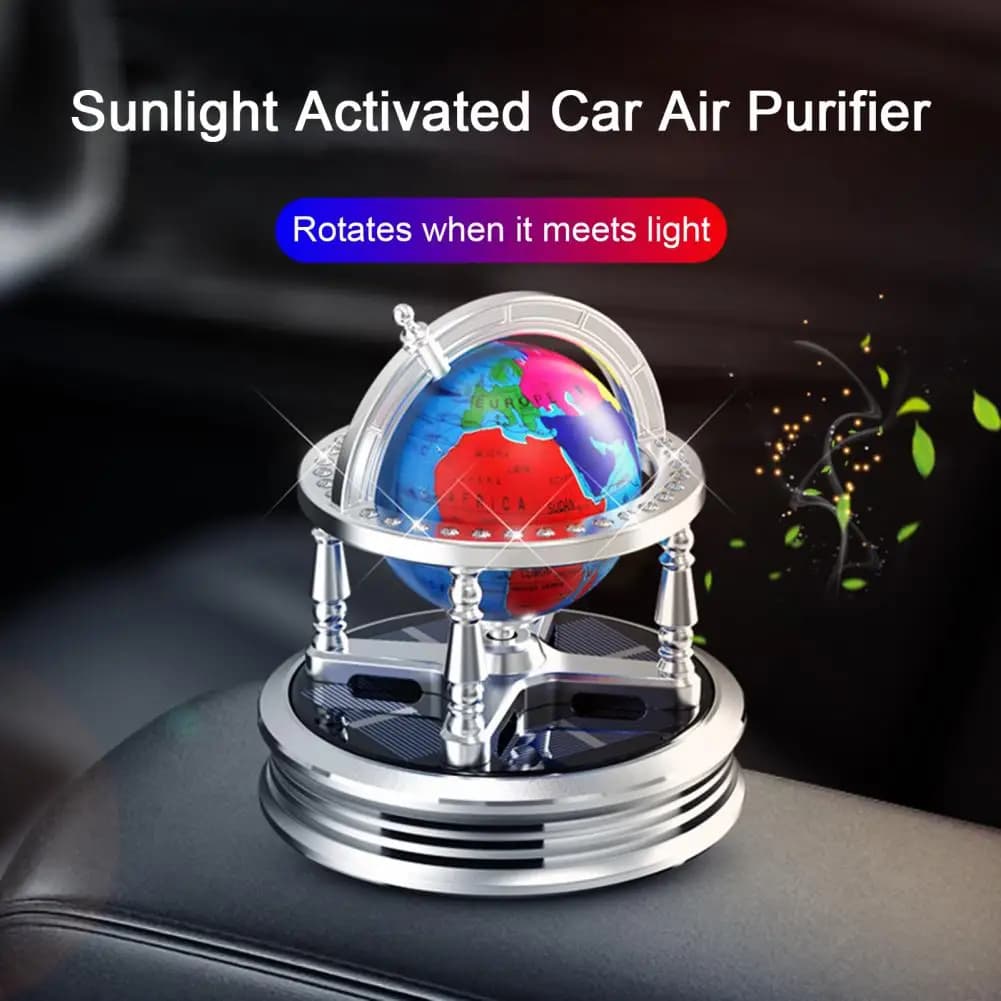 Solar Car Globe aromaterapia rotante profumo Decor purificatore d'aria deodorante rilascio eliminatore di odori accessori interni per auto