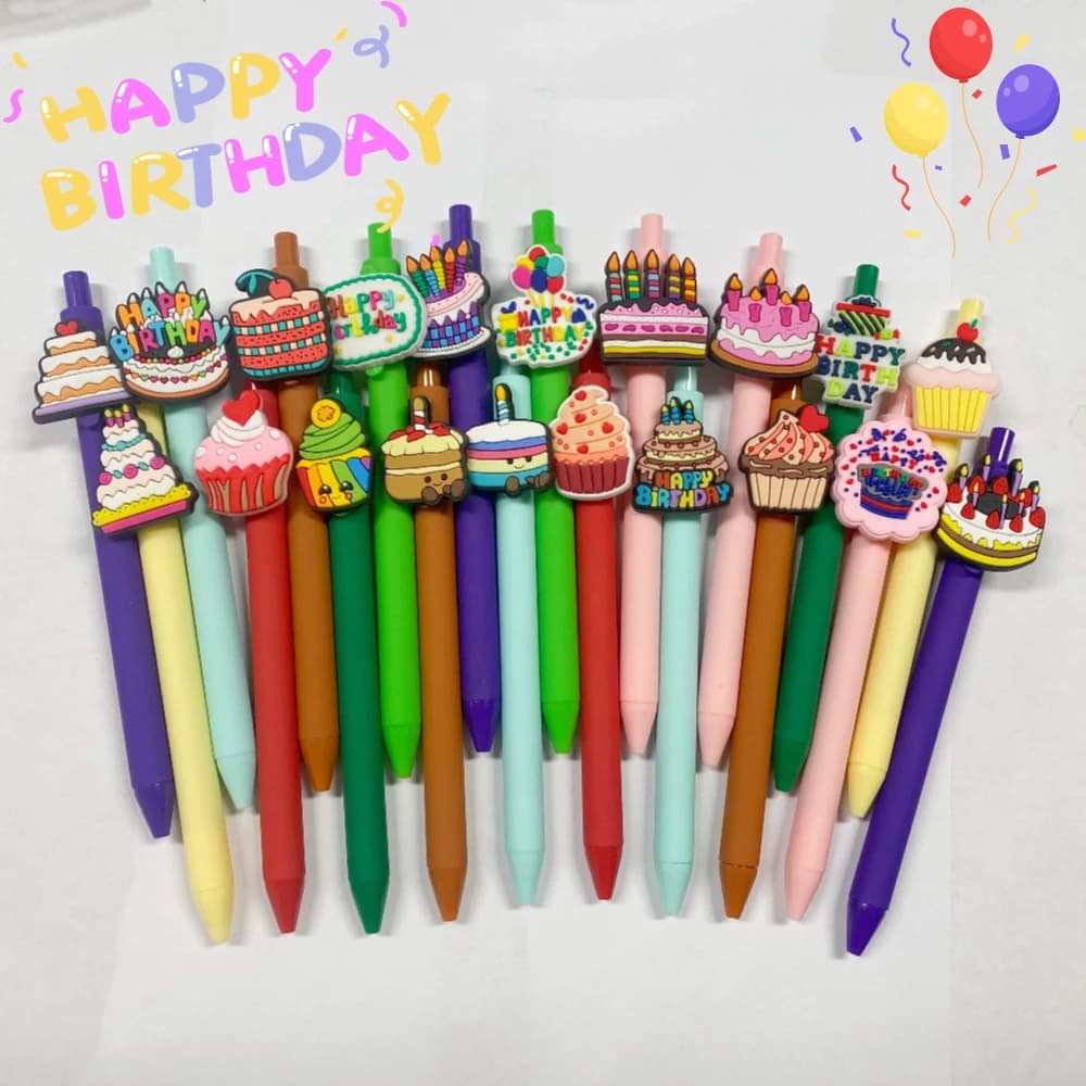 Penne a Sfera per Compleanno in Bulk, Penne Cartoon 'Buon Compleanno' con Inchiostro Nero, Divertenti Gadget per Feste per Studenti, Insegnanti e Regali di Compleanno