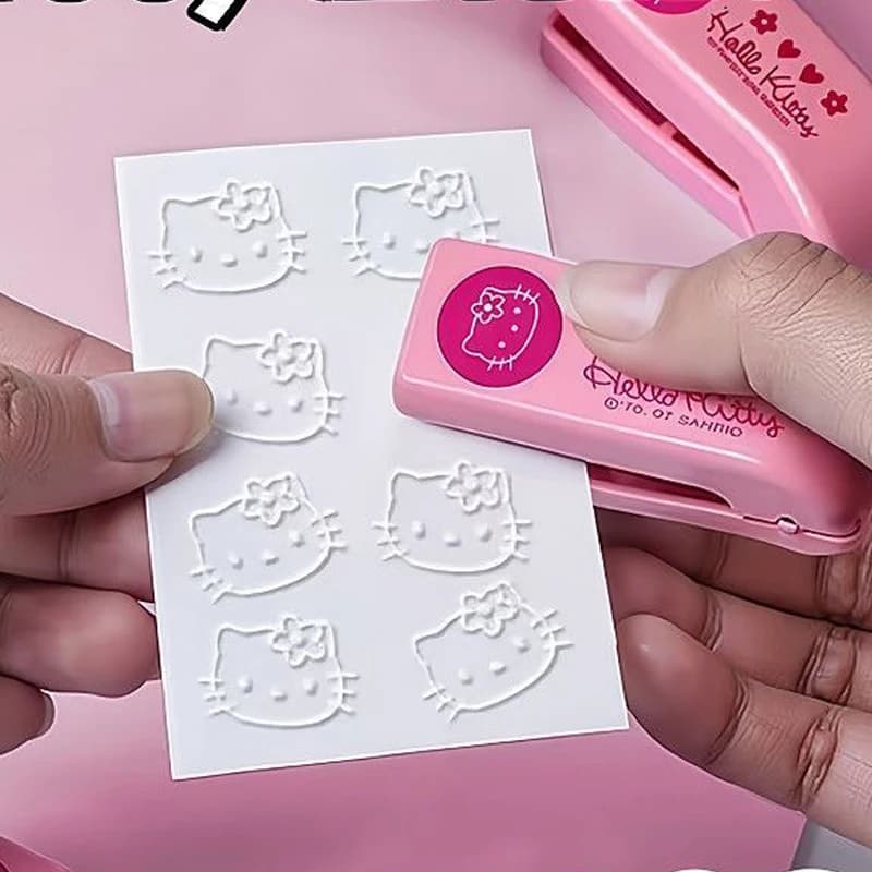 Sanrio Hello Kitty Metal Feeder Punzone Kawaii Student Notebook Stamp Blower School Material Christmas Gifts