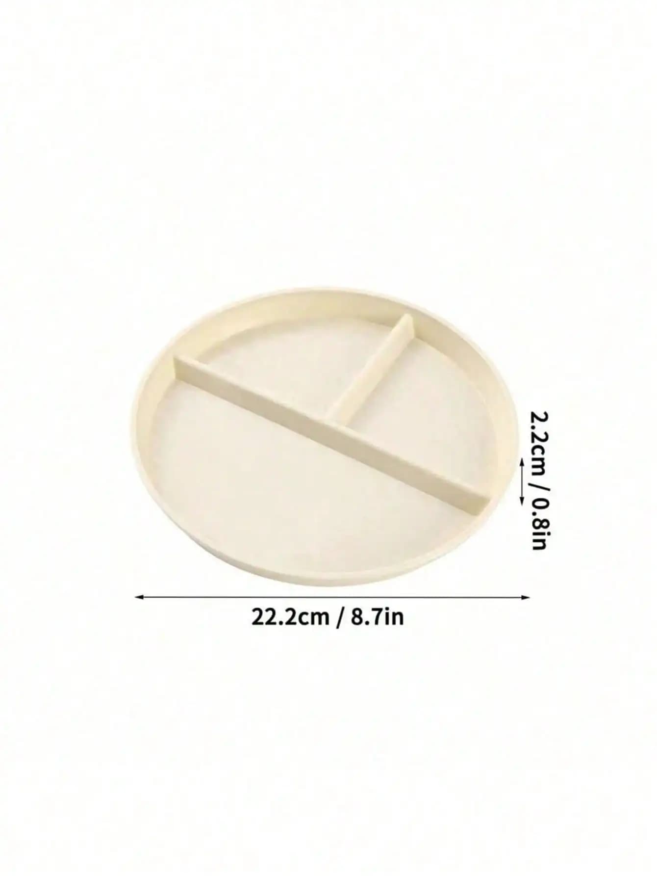 1pc Compartment Portion Control Plate, 3-Compartment Design, Shockproof Plastic Dish, Suitable For Students, Microwave & Dishwasher , Ideal For Weight Management