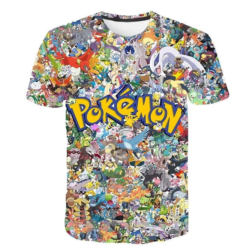 T-shirt Pokemon Pikachu Splash Art con maniche nere, maglietta con grafica anime