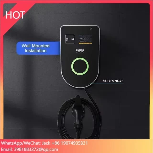 Stazione di Ricarica per Auto Elettriche da 7kW, 11kW, 22kW, Caricatore EV Tipo 2, EVSE, Caricatore a Muro EV con App, Stazione di Ricarica di Livello 2