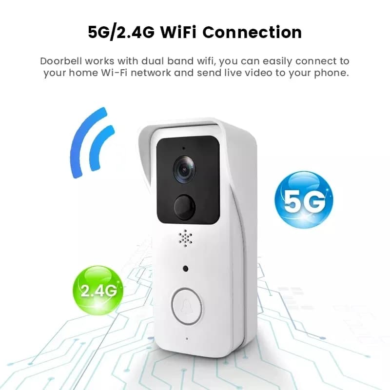 Videocitofono 5G 2.4G WiFi 1080P Smart Outdoor Wireless Intercom Telecamera senza fili impermeabile Telecamera per campanello di sicurezza domestica