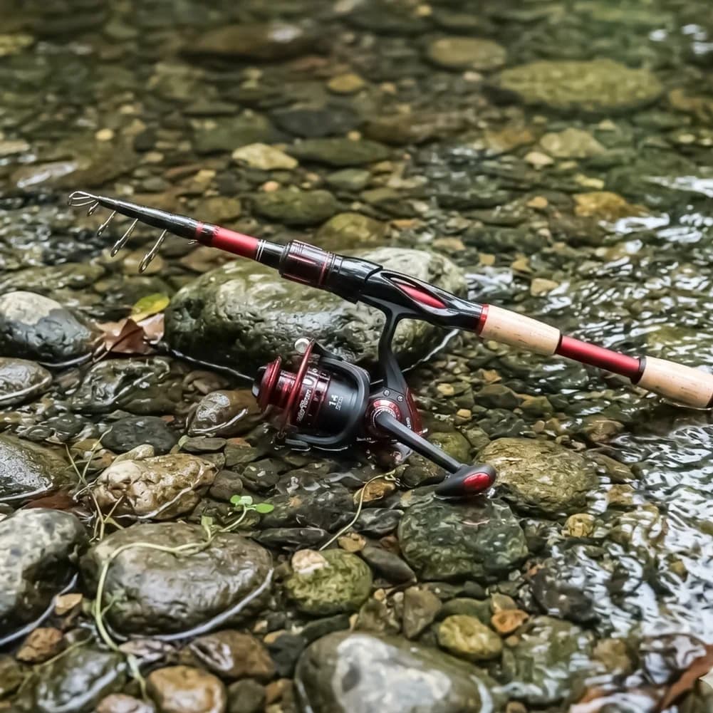 Set di canne da pesca con esche artificiali, esche dure e morbide, accessori per la pesca in mare per principianti con scatole porta attrezzi.