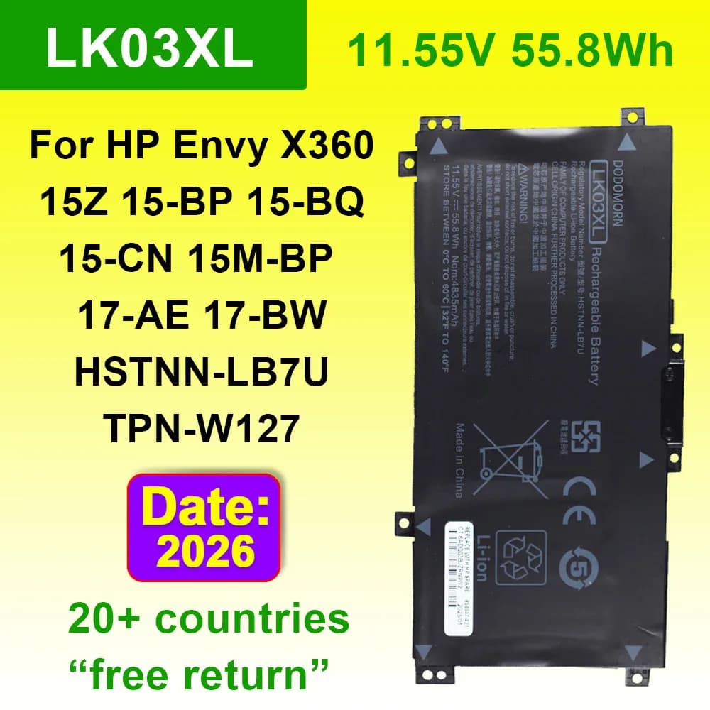 For HP Envy X360 15Z 15-BP 15-BQ 15-CN 15M-CN 17-AE 17-BW Series LK03XL Laptop Battery HSTNN-LB7U HSTNN-UB7I TPN-W127 TPN-W128