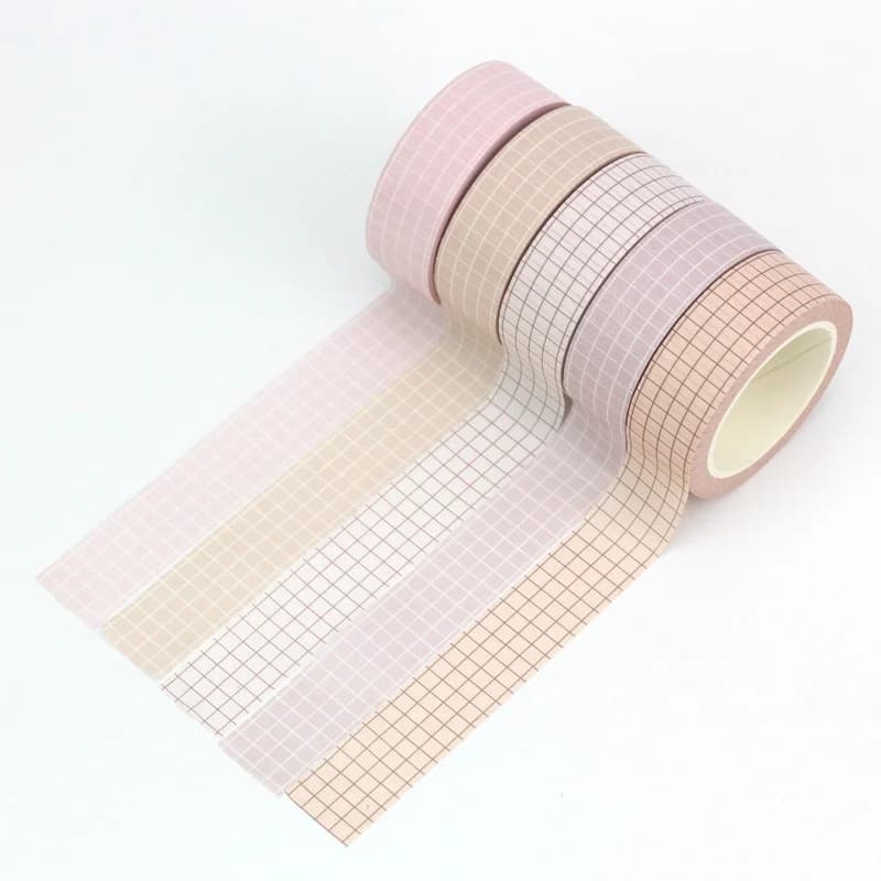 NEW 1PC 10M Decor Cute More Pastel Colours Grid and Pure Color Washi Tape Set for Diary Scrapbooking Masking Tape Stationery