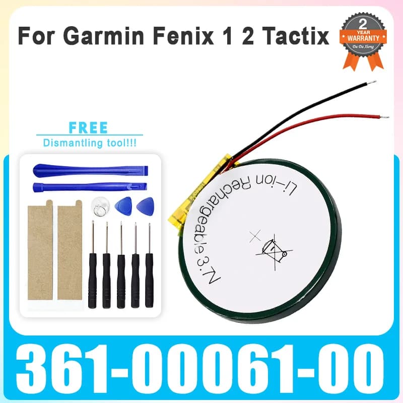 Nuova batteria di ricambio per orologio sportivo per Garmin Fenix 1 2 Tactix 3 3HR D2 Charlie 361-00061-00 361-00034-02