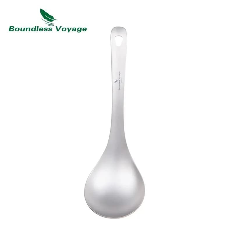 Boundless Voyage Cucchiaio in titanio Stoviglie Porridge Stufato Salsa Mestolo ad arco profondo Paletta Cucina da cucina