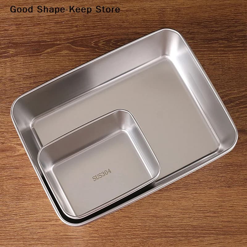 Contenitori per Alimenti in Acciaio Inox con Coperchio, Scatola per Conservazione Carne in Frigorifero, Organizzatore da Cucina per la Conservazione della Freschezza
