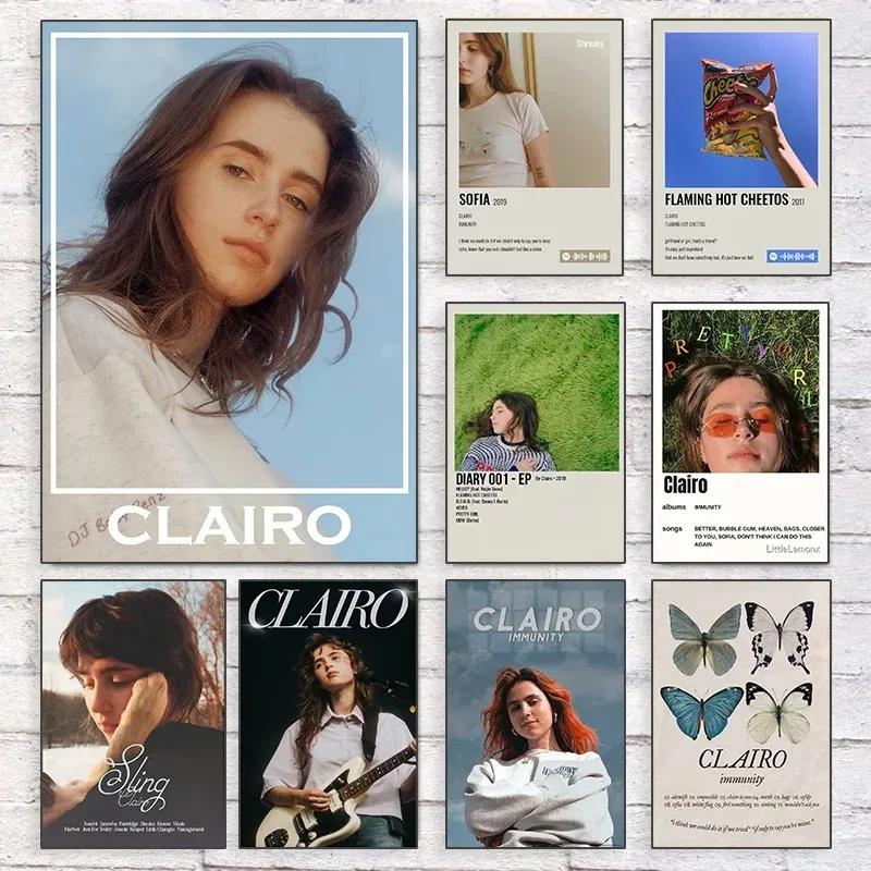 Famoso cantante Clairo Poster e stampe Album musicale Pittura su tela Ritratto Immagini di arte della parete per soggiorno Decorazioni per la casa