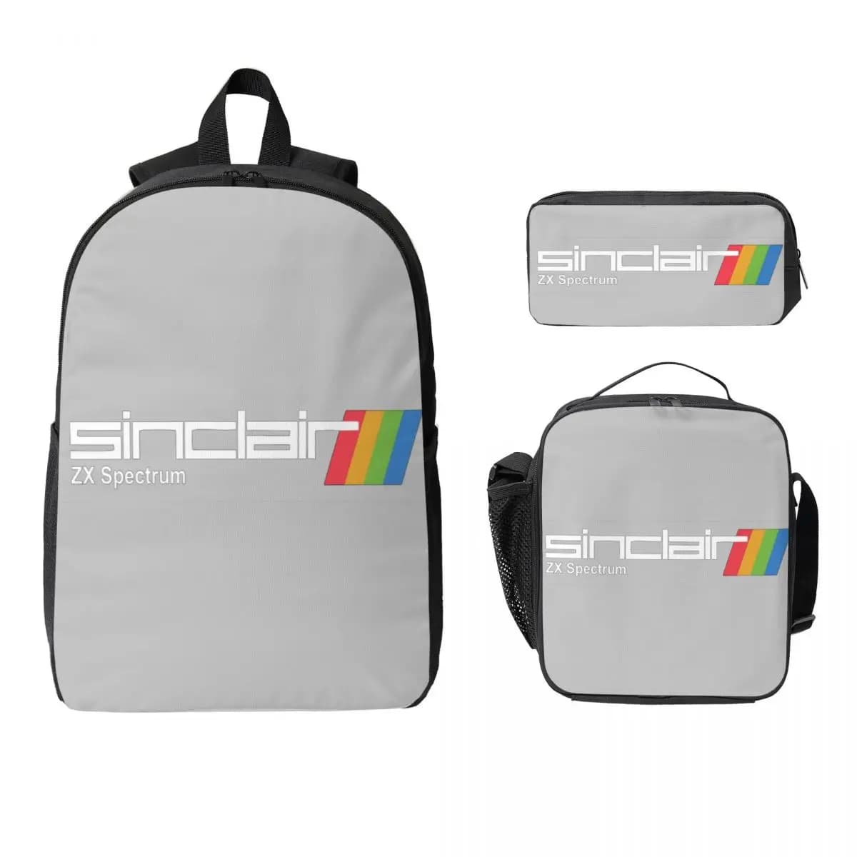 ZX Spectrum Backpack Student Boys Girls BookBag School Bag Laptop Shoulder Bags 3ps Insulated Lunch Bag Pencil Case