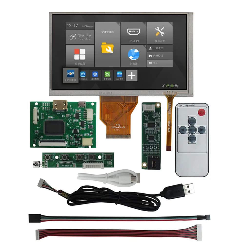 6.5 inches AT065TN14 LCD Display Digitizer Touchscreen Driver HDMI-Compatible Control Card For FAI DA TE Raspberry Pi PC Monitor