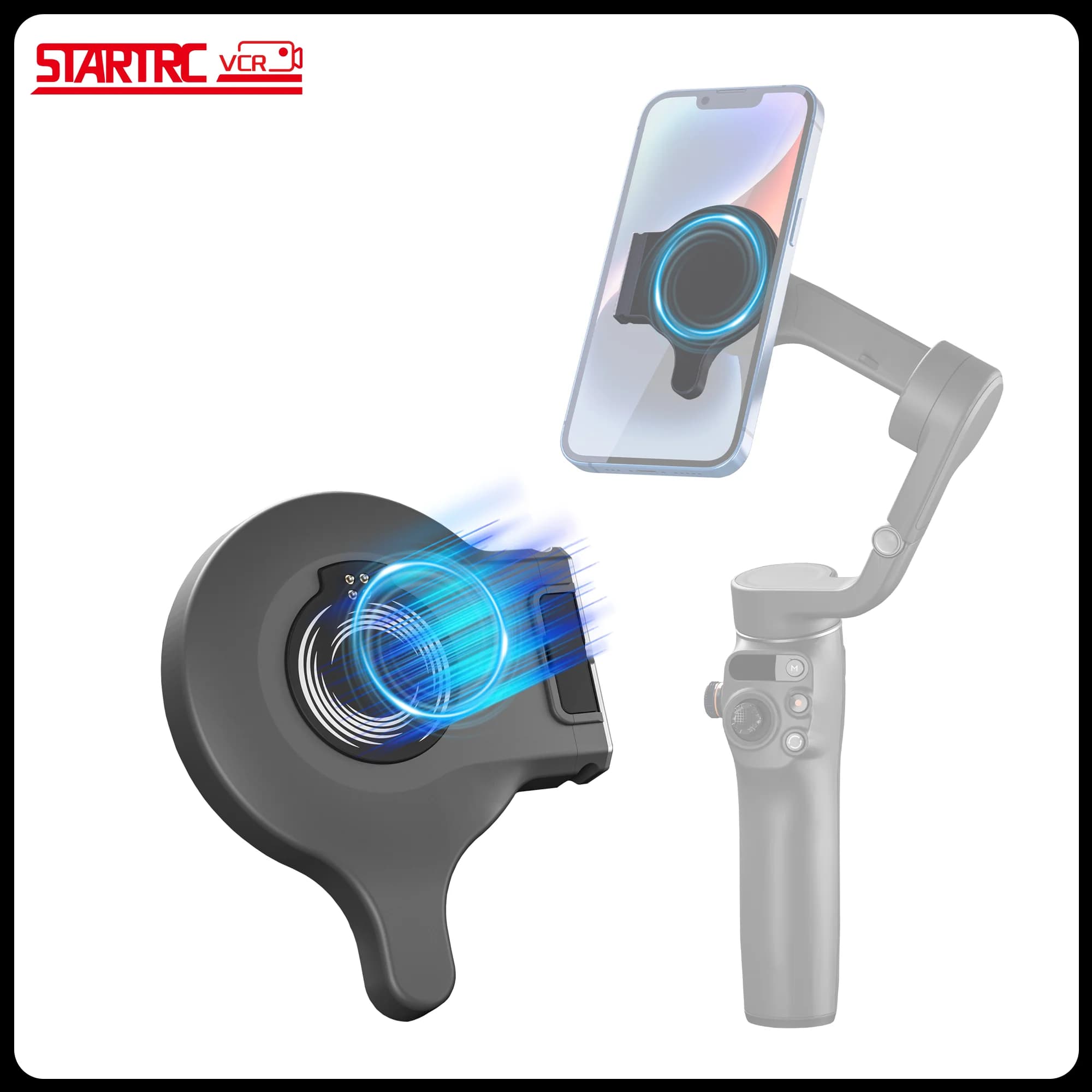 Supporto Magnetico OM per Stabilizzatore Gimbal DJI Osmo Mobile 8/7P/7, Montaggio Magnetico a Sgancio Rapido Bilaterale per Telefoni MagSafe