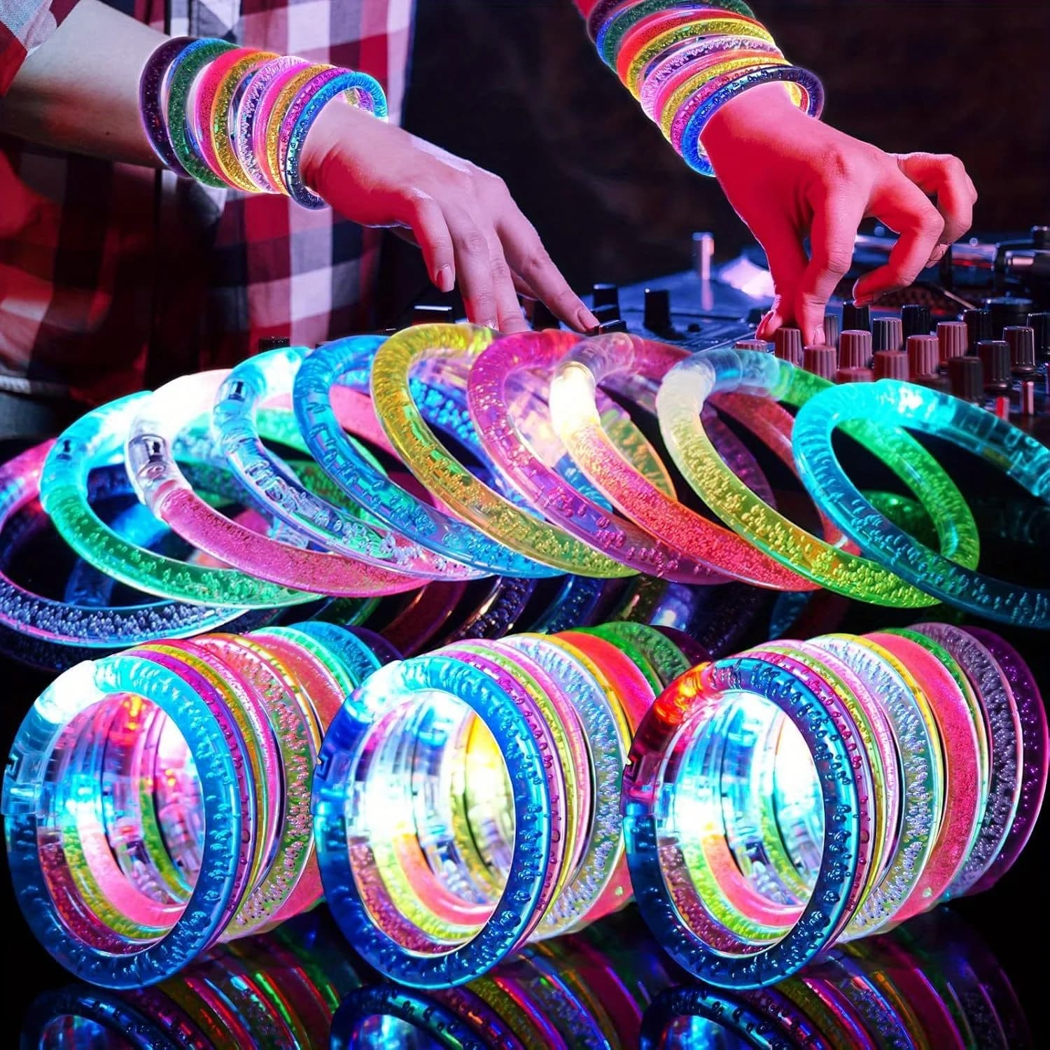 Glow-Up Party Bracelets Pack – 39 to 78pcs LED Light-Up Wristbands, 6 Vibrant Colors, Flashing & Steady Glow Modes, Rechargeable & Easy-Use, Ideal for Raves, Birthdays, Carnivals, Concerts & Group Events – Fun, Festive, Shareable Light-Up Accessories