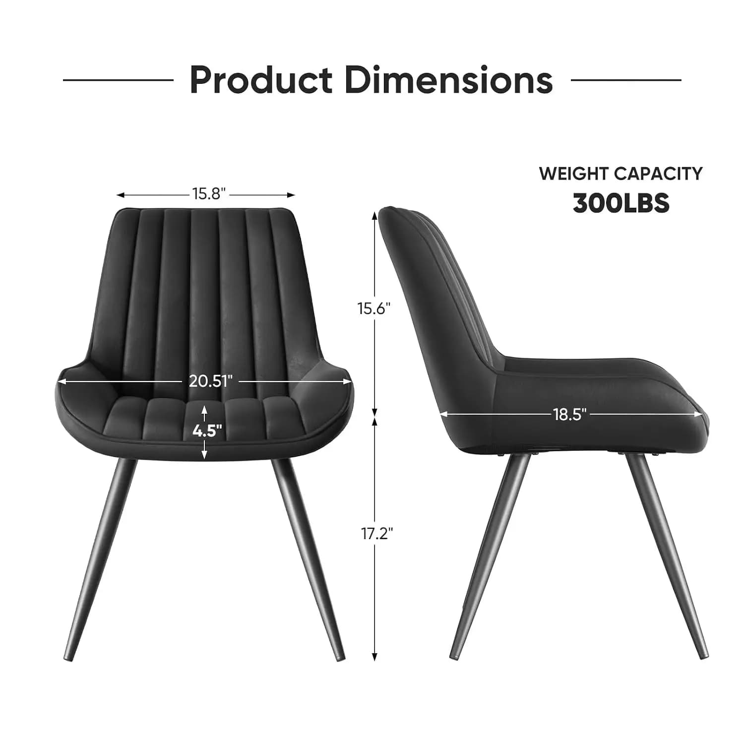 Modern Dining Chairs Set of 4, Comfy Dining Room Chairs with Thick Cushions, Upholstered Fabric Kitchen Side Chairs, Customized