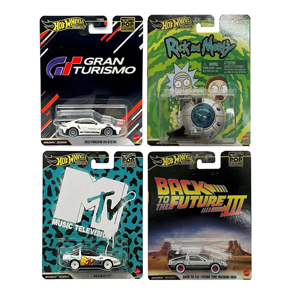 Hot Wheels Cars POP CULTURE 2022 PORSCHE 911 GT3 RS BACK TO THE FUTURE TIME MACHINE 1/64 Metallo pressofuso Modello Veicoli giocattolo HXD63