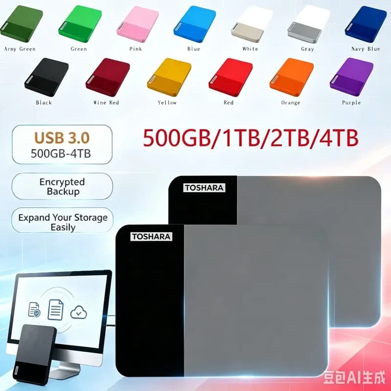 TO Portable External Hard Drive USB3.0 2.5 Inch Multi Color HDD High Speed Storage Disk for Laptop PC Mac 500GB 1TB 2TB 4TB