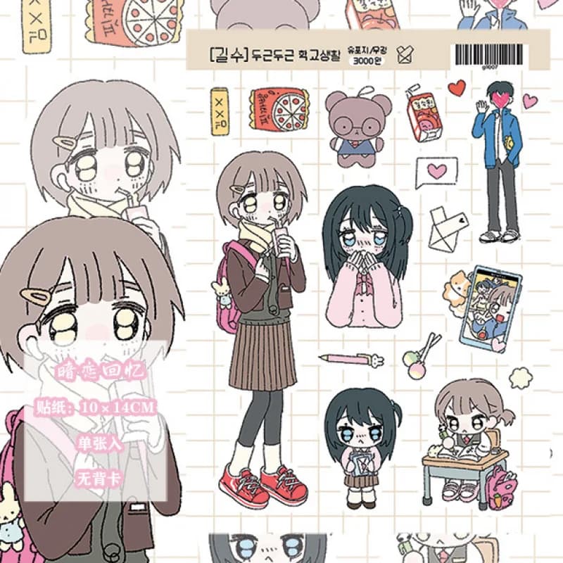 Adesivi per ragazza con graffiti coreani dei cartoni animati Adesivi per personaggi Kawaii carini Conto a mano Custodia per telefono Diario Notebook Adesivi decorativi