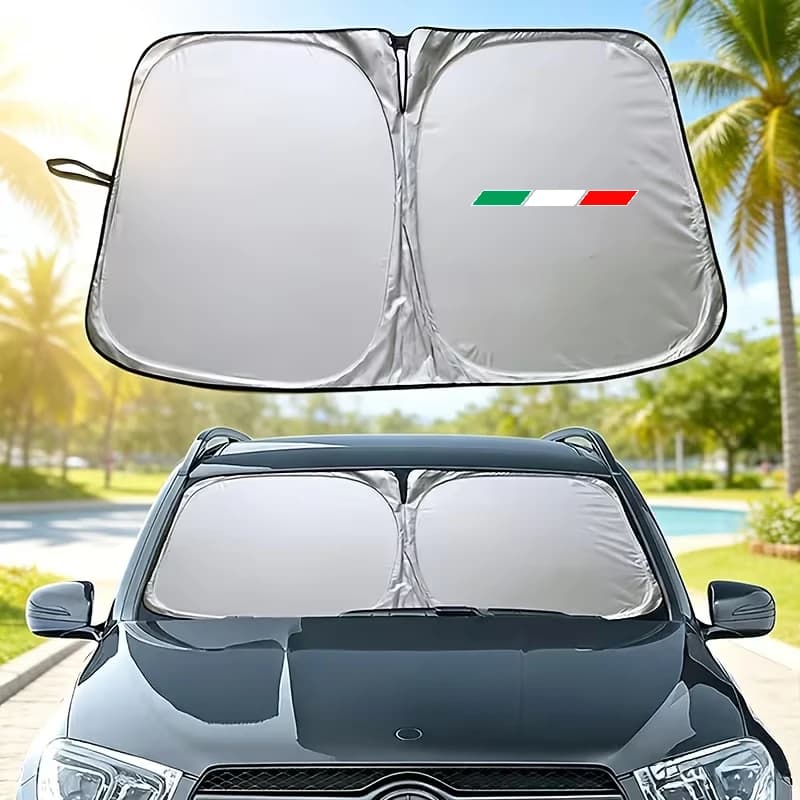 Italian Tri-Color Car Sunshade for Front Windshield,Sun Protection and Heat Insulation/Shading and cooling/Protect the interior，