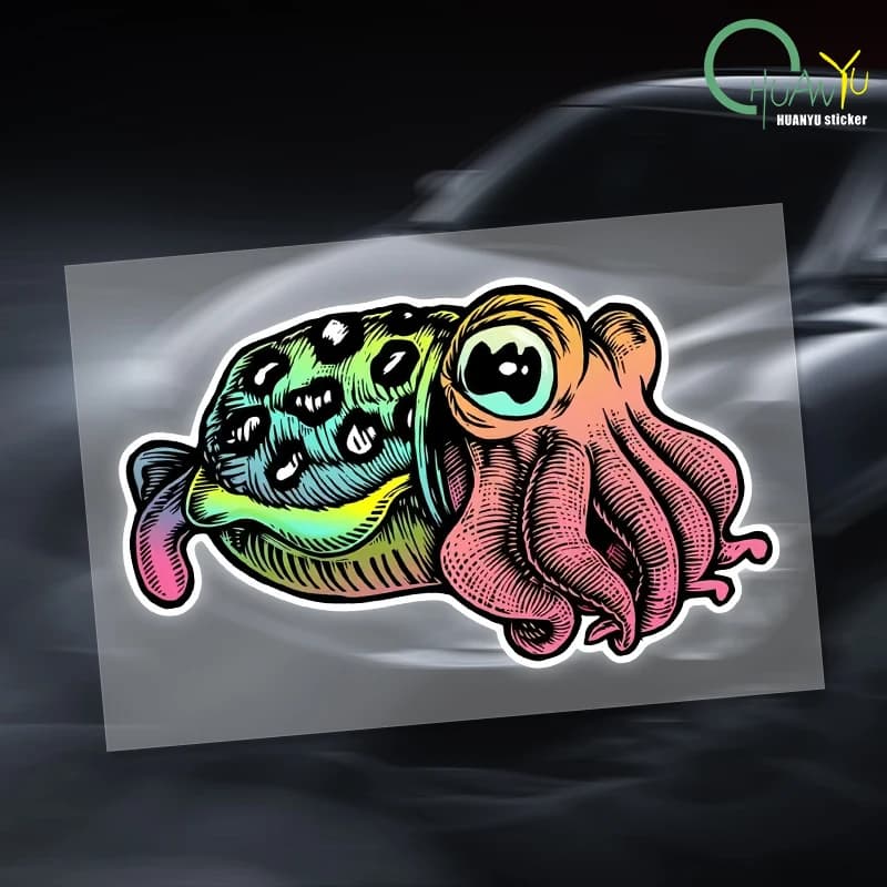 Decalcomania autoadesiva CUTTLEFISH Adesivo per auto Decorazioni per auto impermeabili sul paraurti lunotto posteriore del laptop