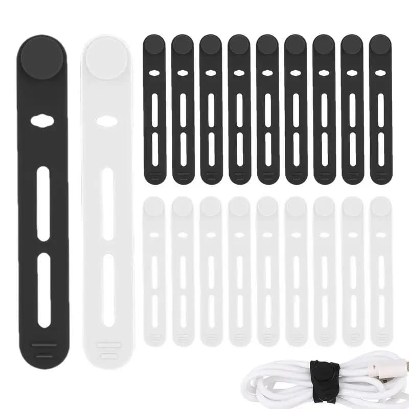 Cinghie per cavi in silicone Organizzatore riutilizzabile per la gestione dei cavi Organizzatore multiuso per cavi elastici Fascette per la gestione dei cavi regolabili