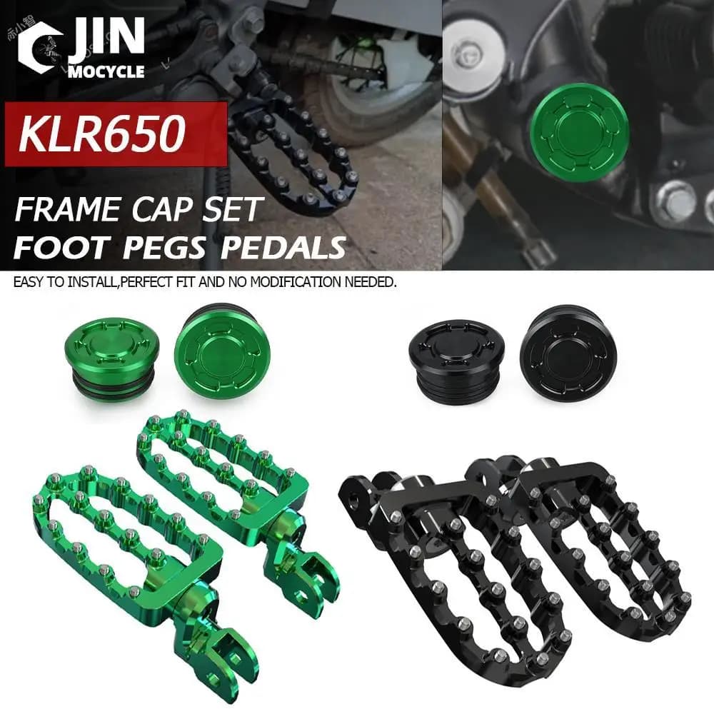 Nuovo Telaio Moto Cap Set KLR 650 1987-2024 2023 2022 2021 Moto Pedane Pedali Poggiapiedi Per Kawasaki KLR650 1987-2018