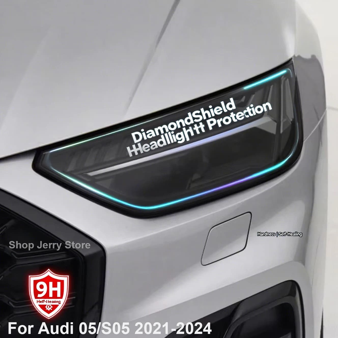 Per Audi 05/S05 2021-2024 Faro Dell'automobile Pellicola Protettiva Faro di Riparazione del Vinile Restauro Trasparente Nero TPU adesivo