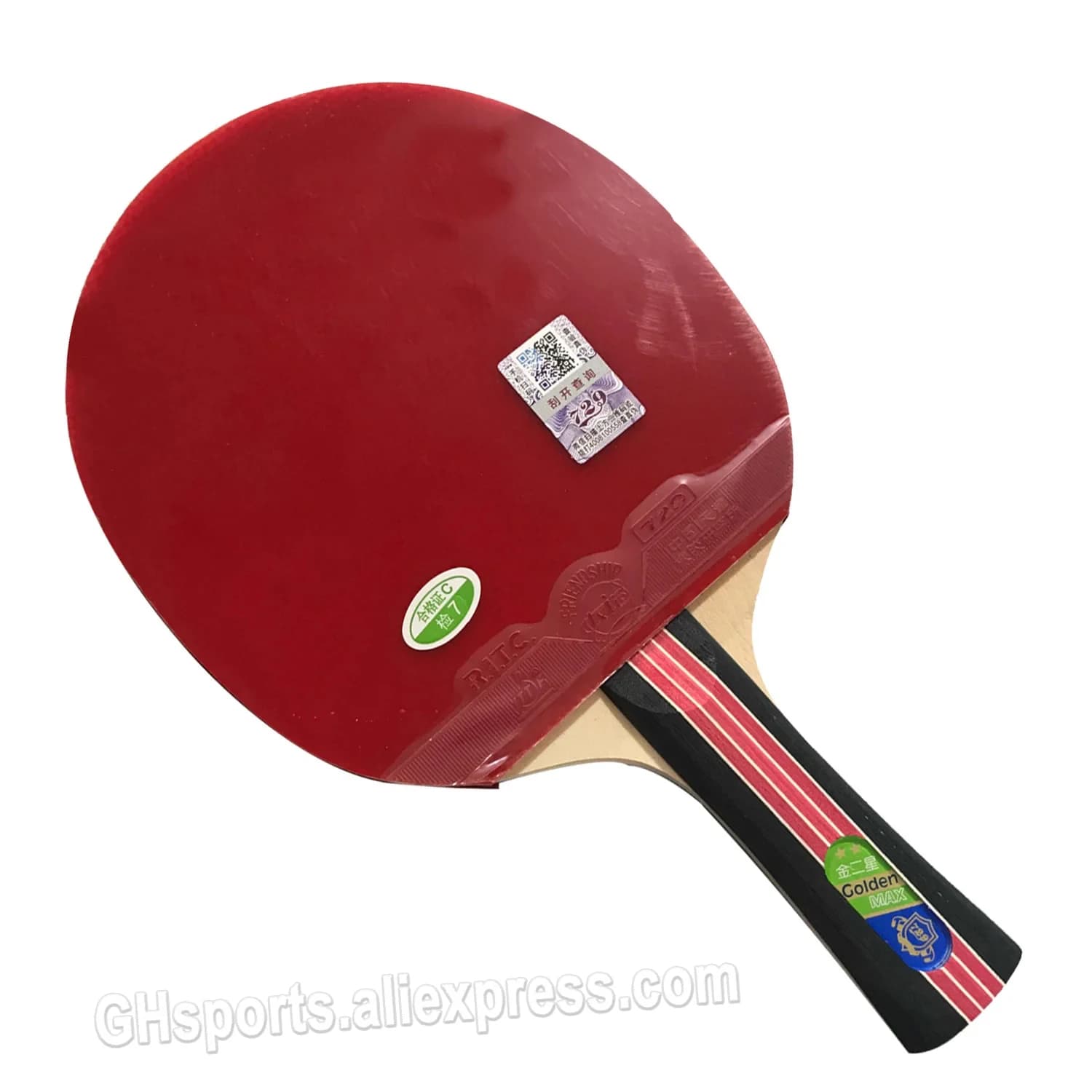 Racchetta da ping pong 729 2-Star Golden 2-Star con custodia e gomma